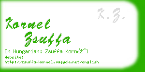 kornel zsuffa business card